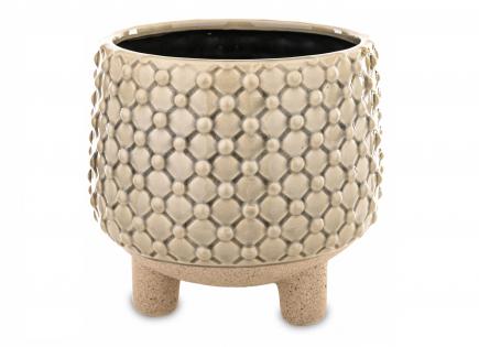 Keramikinis vazonas su kojelėmis Brown dots