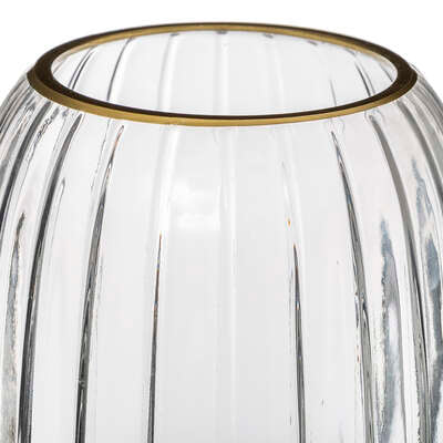 Skaidri vaza su aukso krašteliu