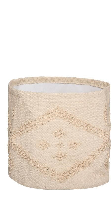 Medžiaginis kreminės spalvos daiktų krepšys