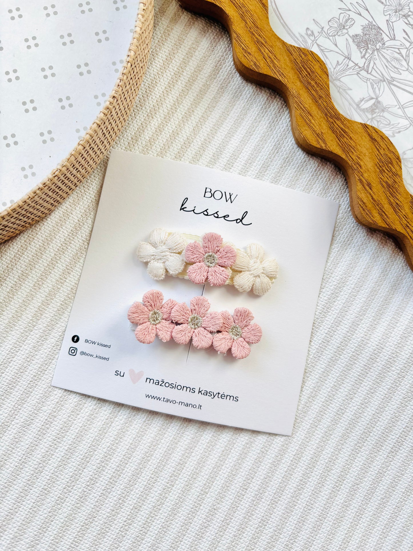 Segtukų komplektas Pink Petals trio