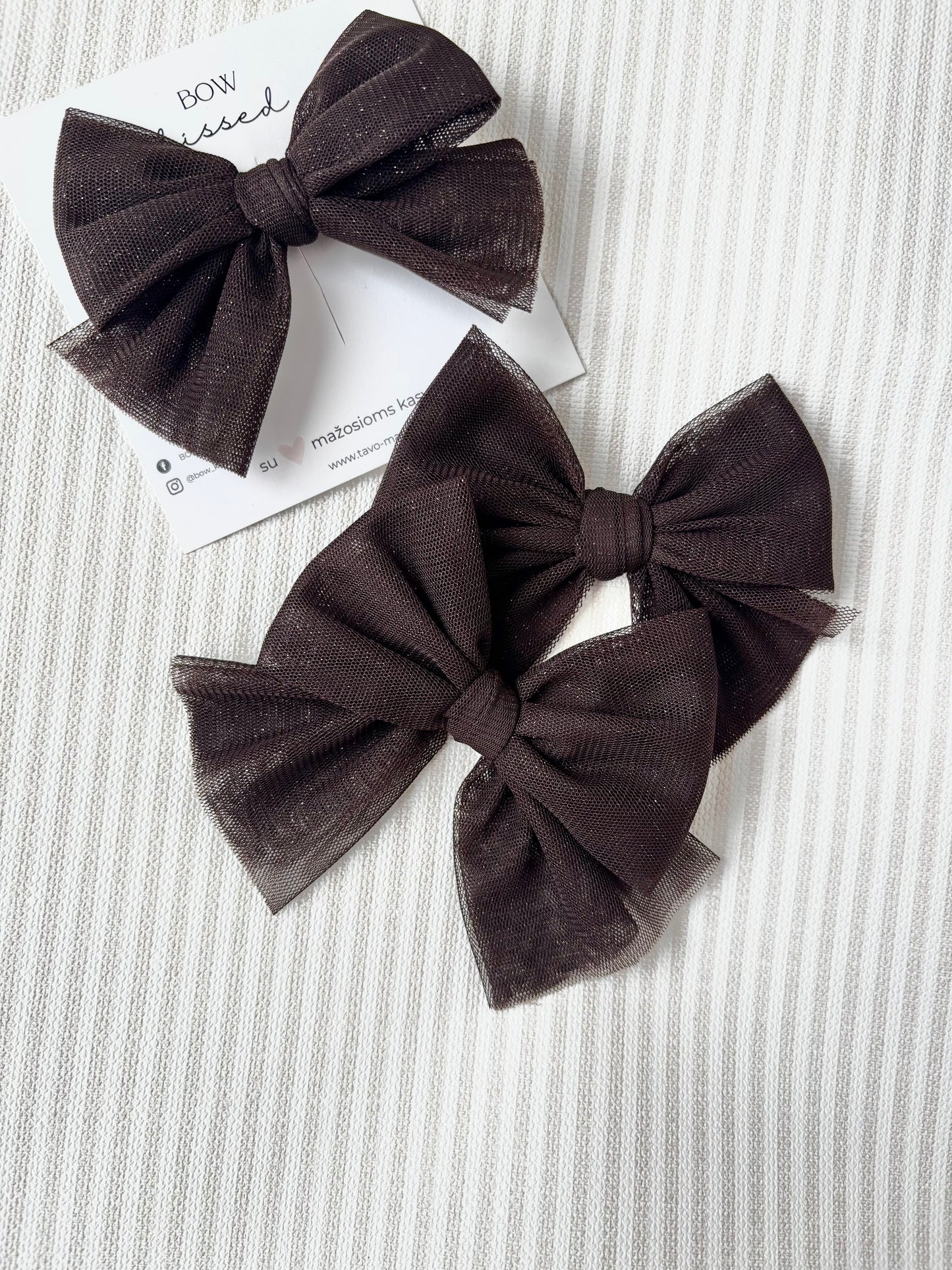 Rankų darbo tiulio segtukas Sparkle Chocolate Brown