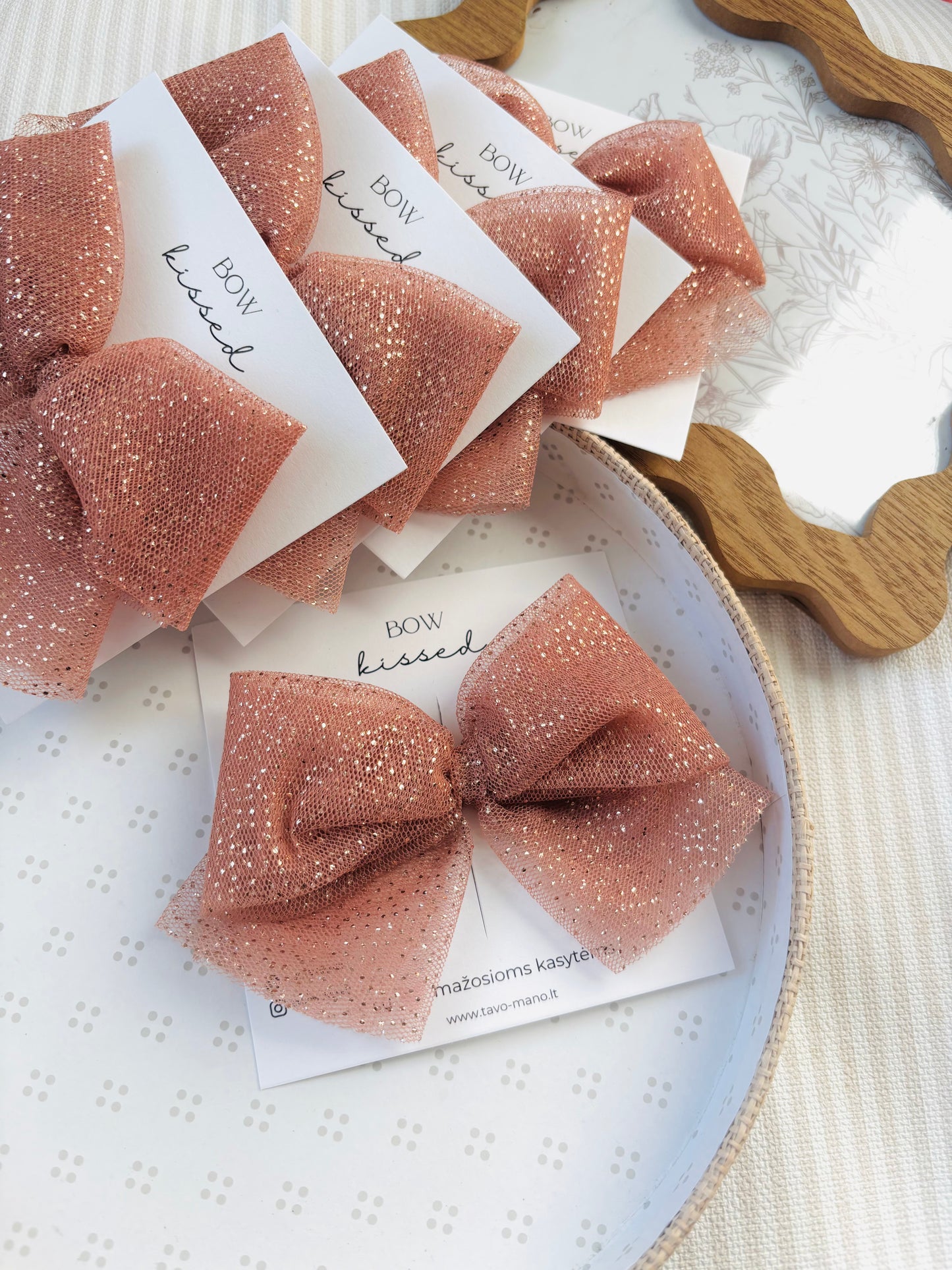 Puošnus rankų darbo tiulio segtukas Copper Sparkle