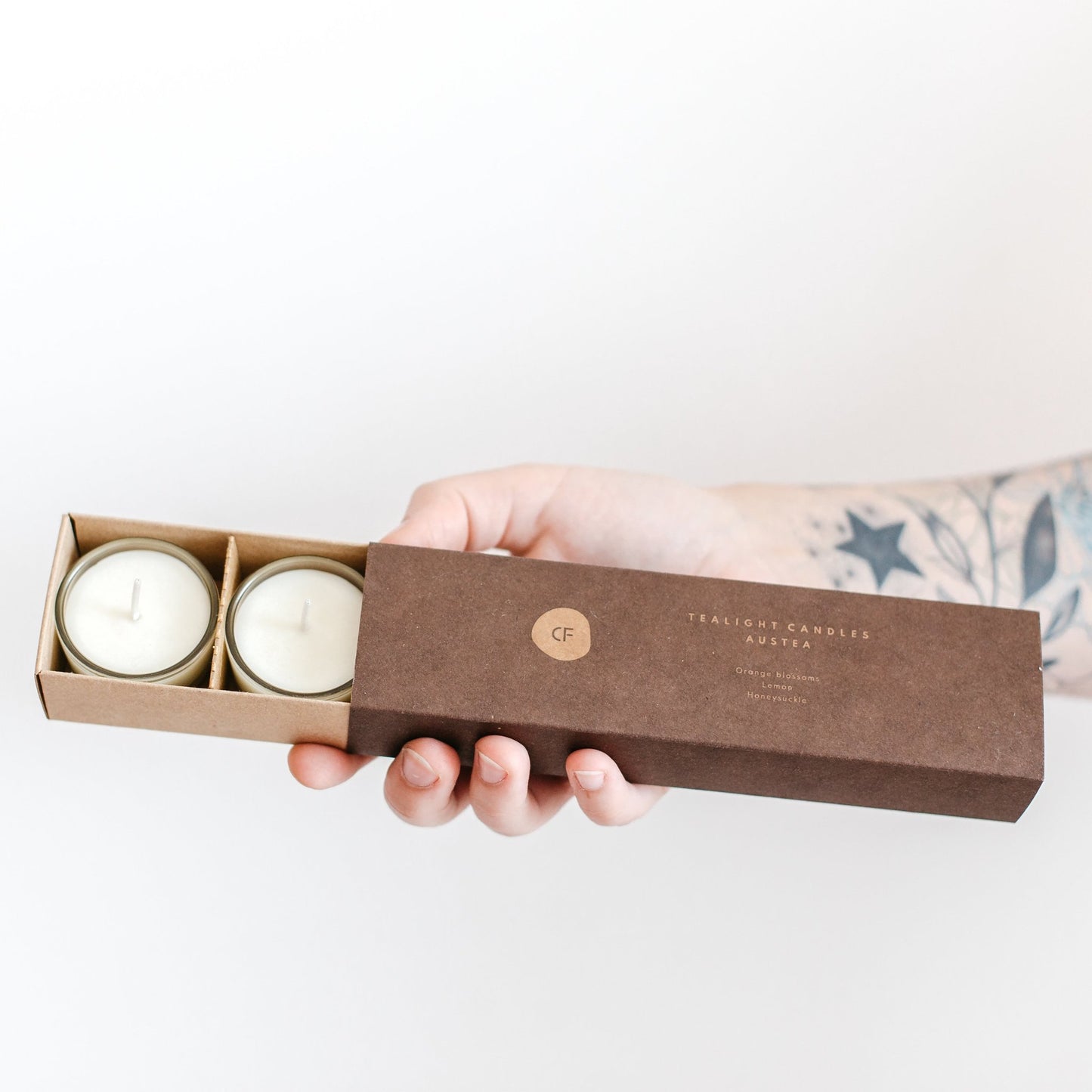 Arbatinių žvakių rinkinys "Laumės kerai", 4 vnt