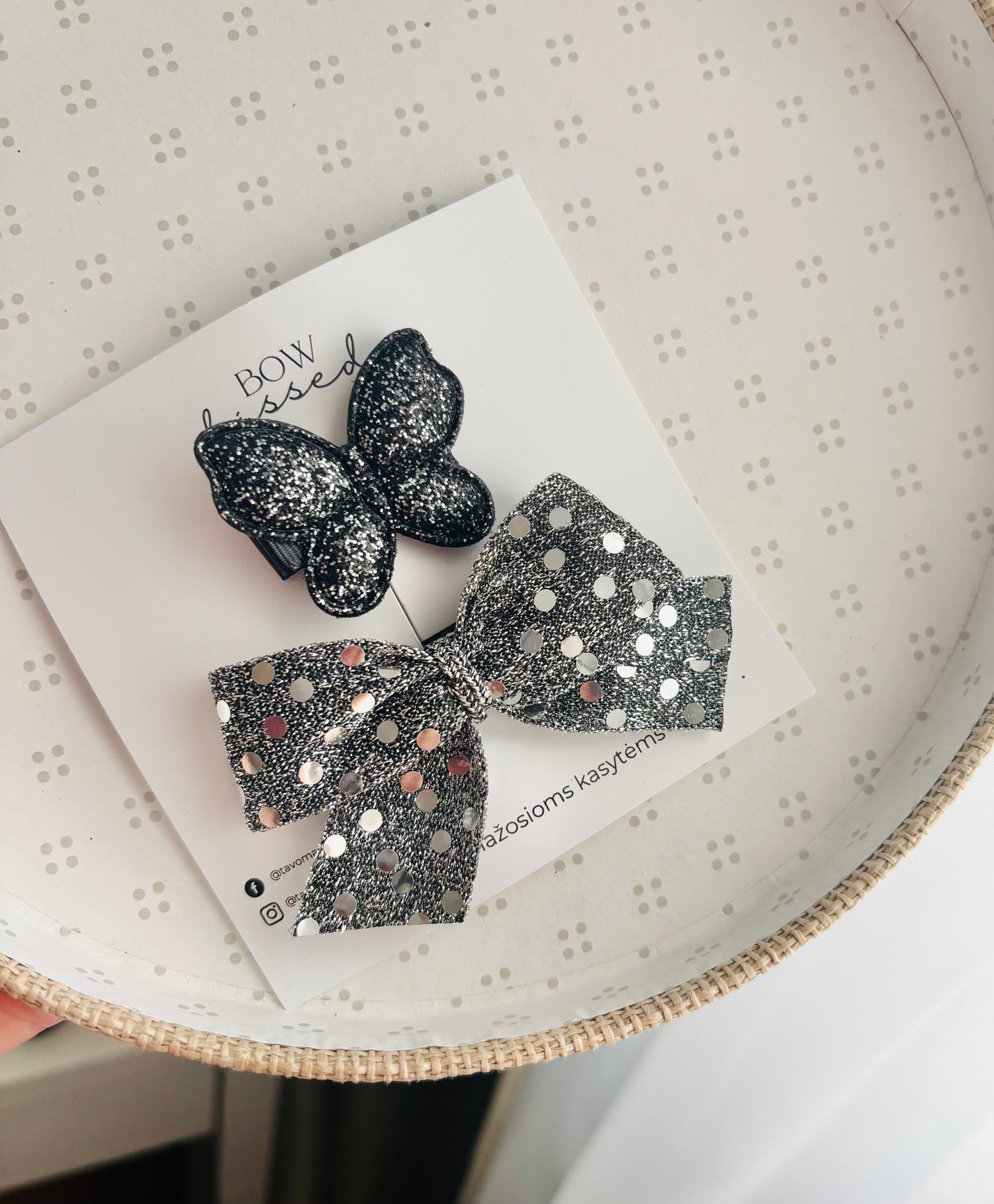 Puošnių segtukų komplektas Noir Spark