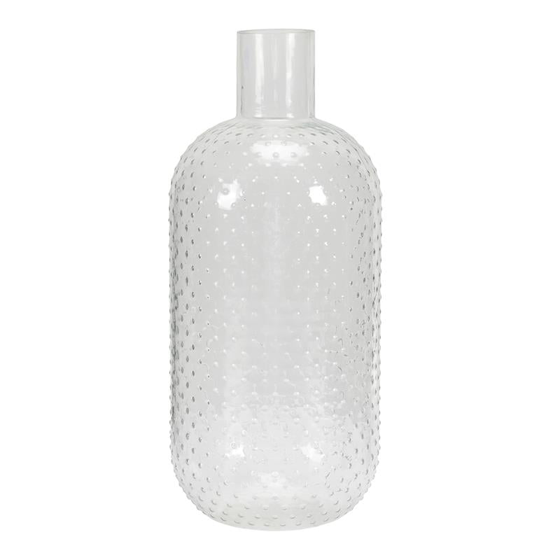 Skaidraus stiklo aukšta vaza Bubble