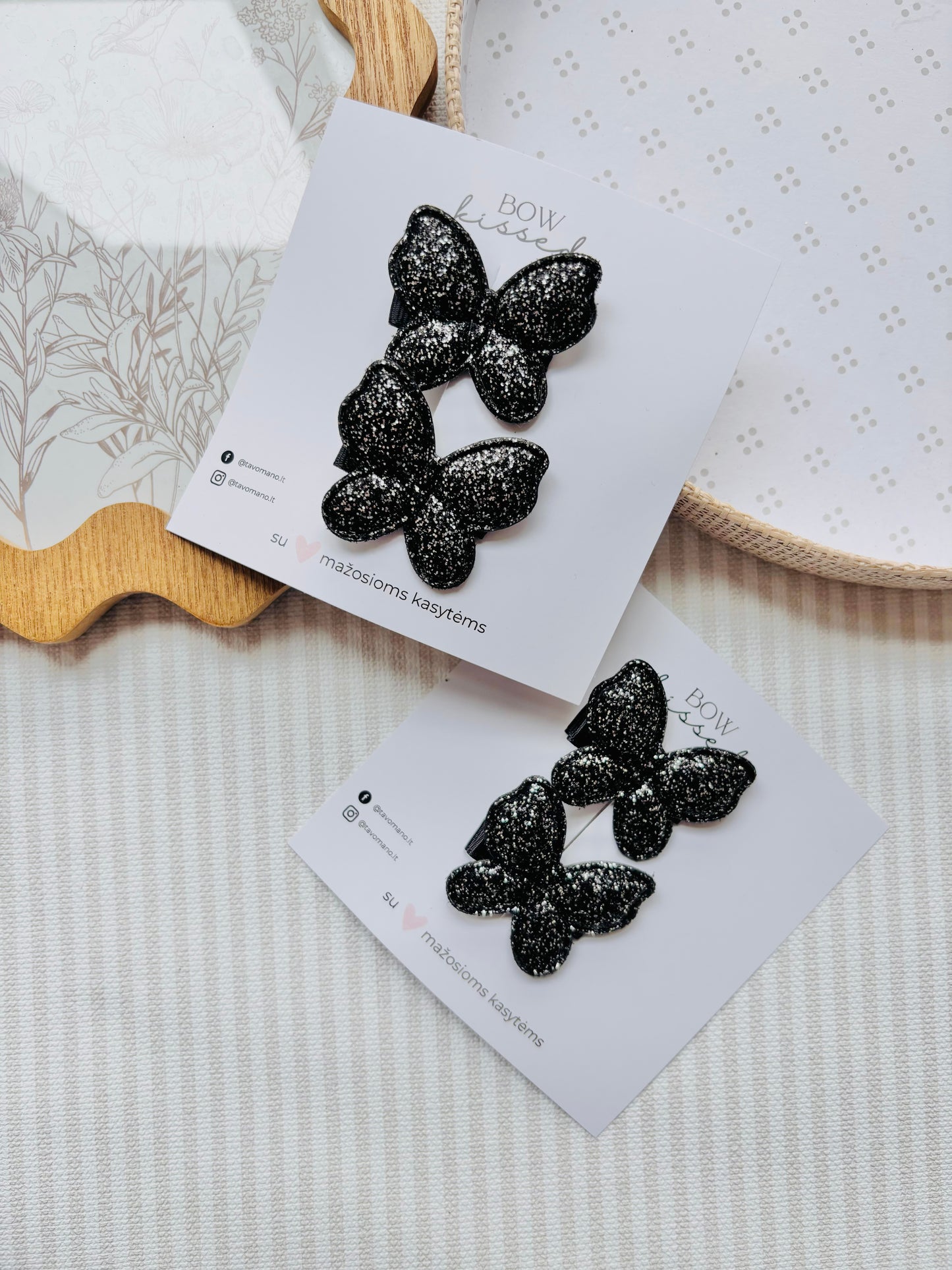 Segtukų komplektas Black butterflies