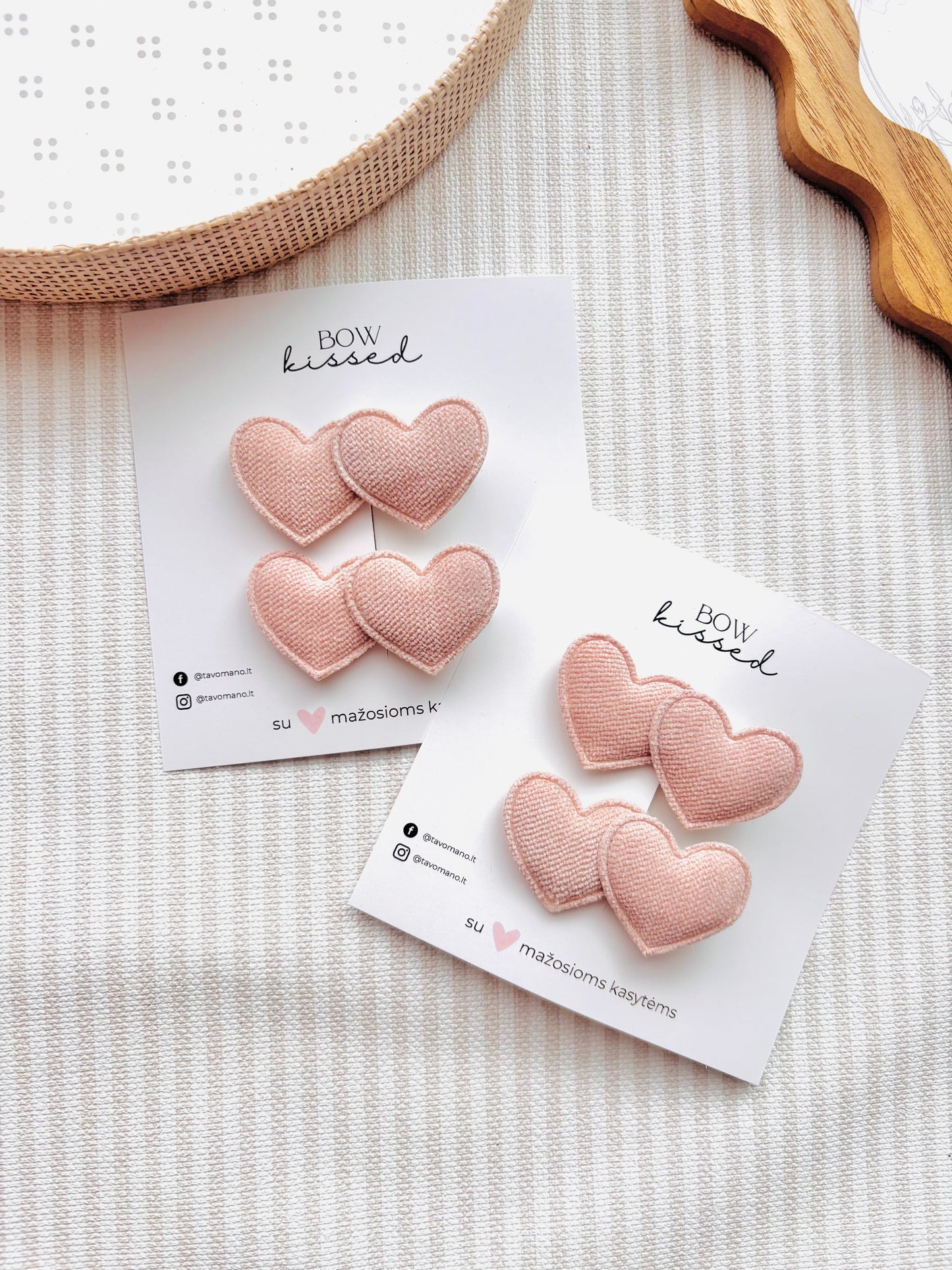 Segtukų komplektas Double Hearts Pink