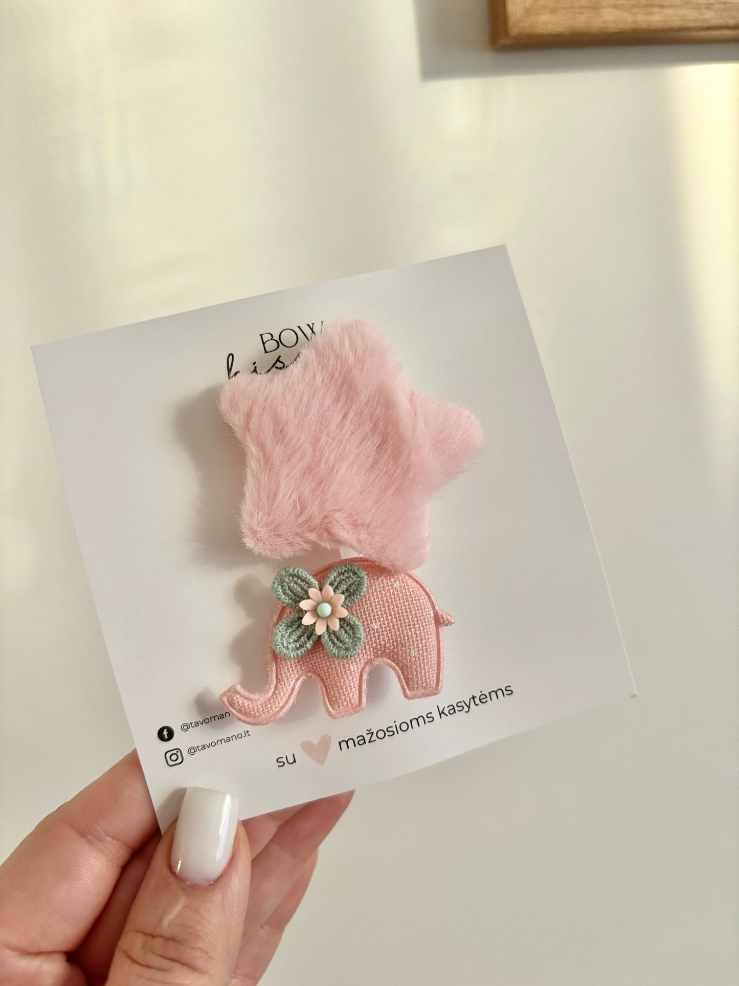 Plaukų segtukų komplektas Pink Elephant