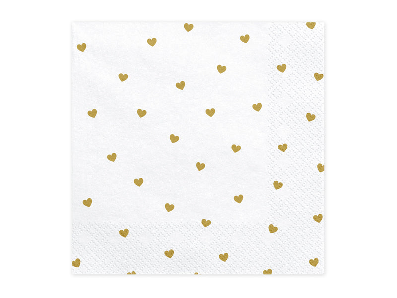 Servetėlės Gold hearts