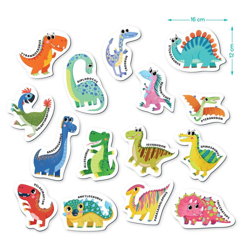 Magnetukų rinkinys Dinozaurai (15 vnt.)