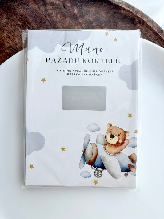 Nutrinamos pažadų kortelės, tema - meškučiai