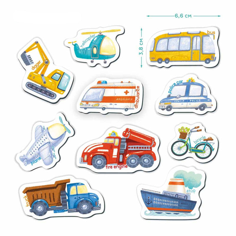 Magnetukų rinkinys Transportas (10 vnt.)