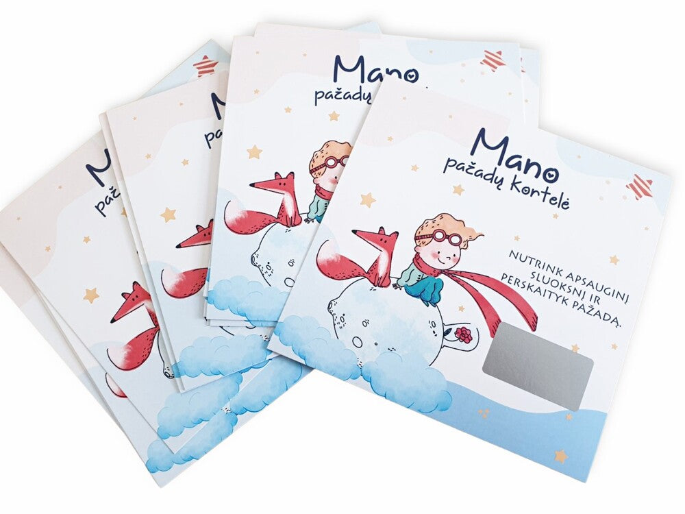 Nutrinamos pasižadėjimų kortelės Mažasis Princas