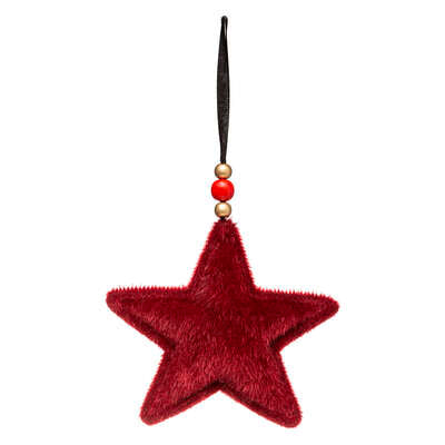 Eglutės žaisliukas pliušinė raudona žvaigždė