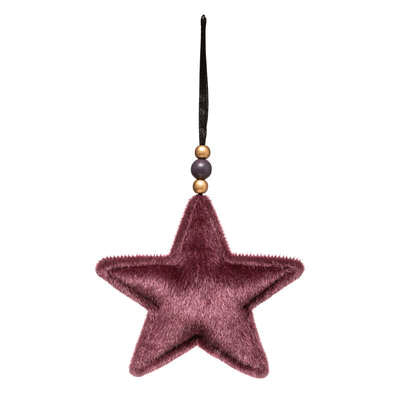 Pliušinis kabantis eglutės žaisliukas violetinė žvaigždė