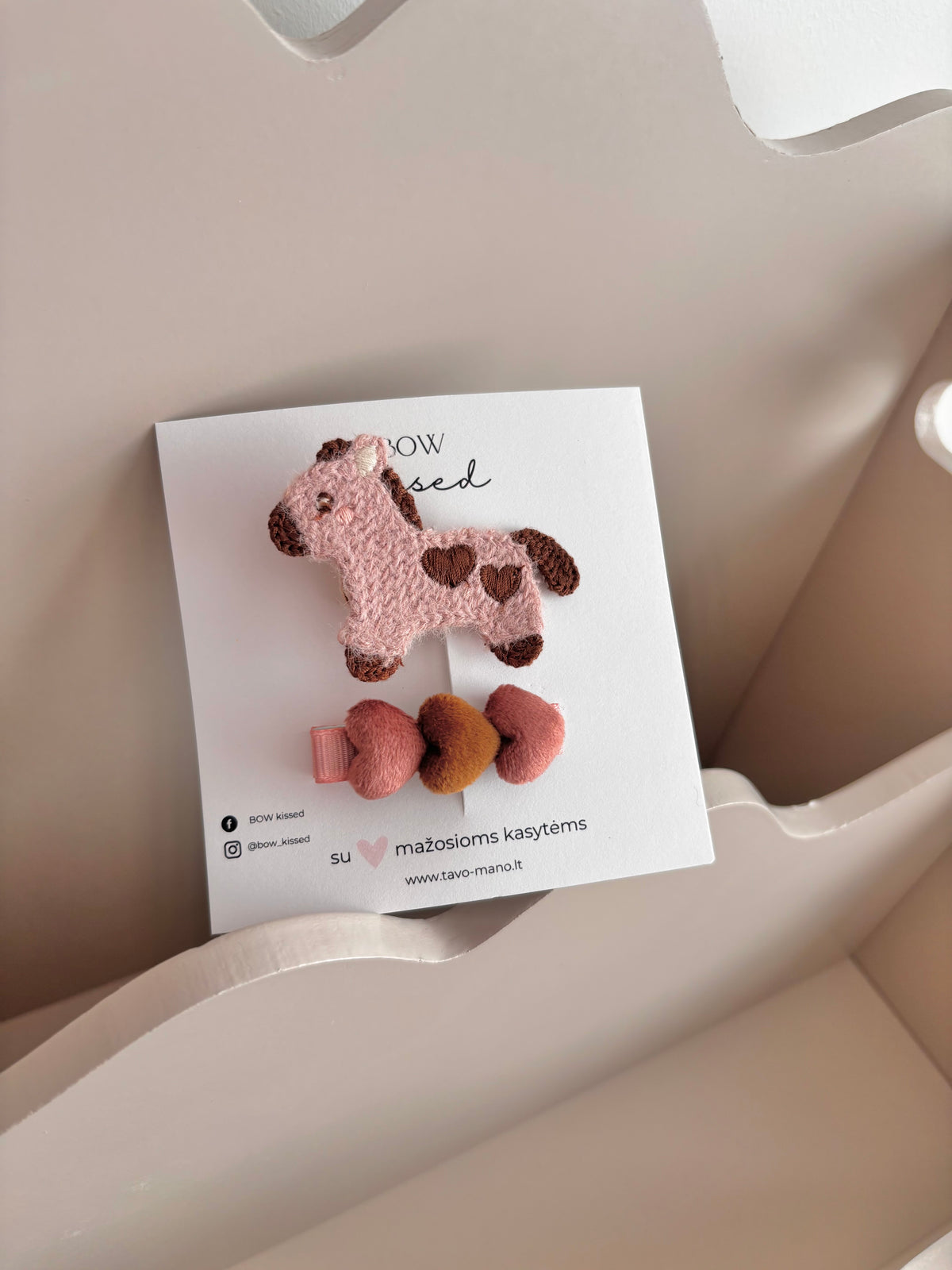 Segtukų komplektas Dusty pink Pony