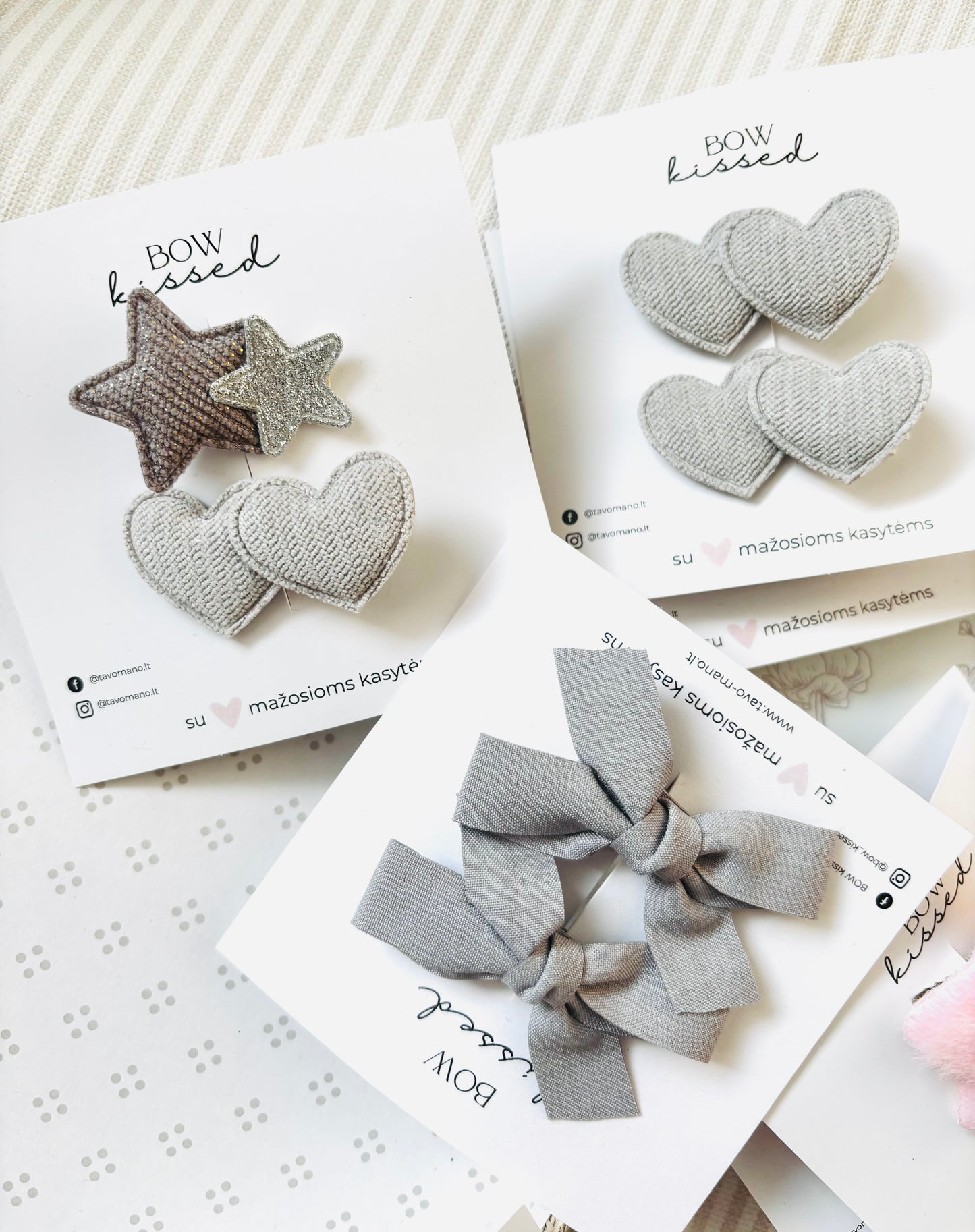 Pilkų kaspinėlių komplektas Classic Light