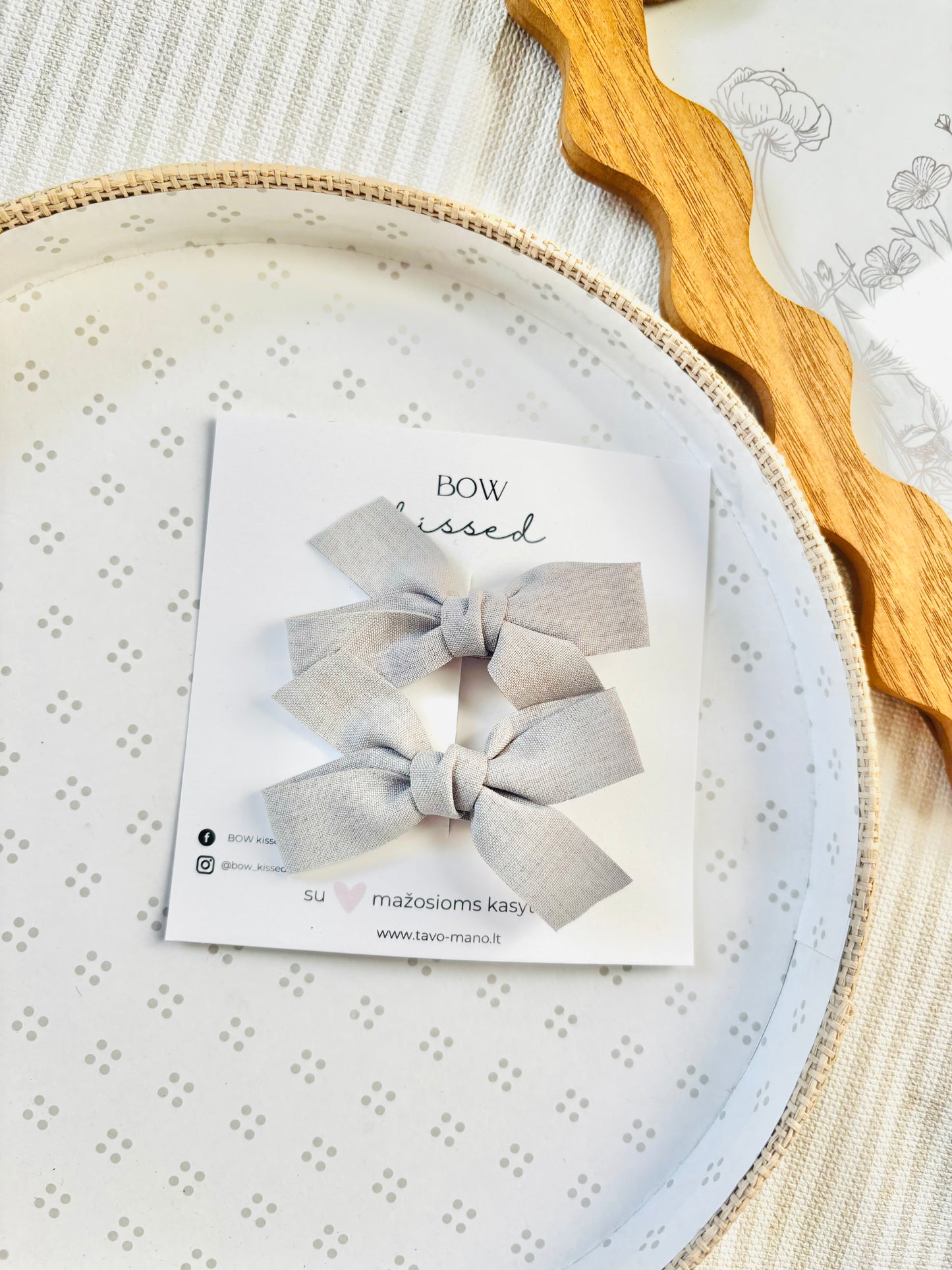 Pilkų kaspinėlių komplektas Classic Light