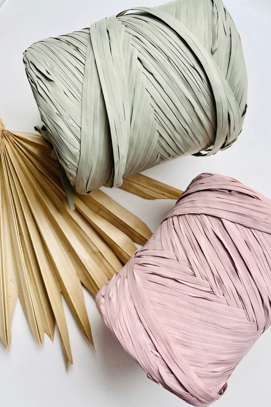 Rafija Dusty pink spalvos 10m