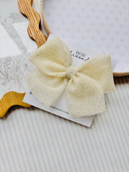 Rankų darbo tiulio segtukas Sparkle Ivory
