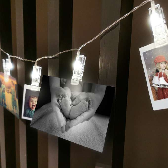 20 LED segtukų girlianda nuotraukoms