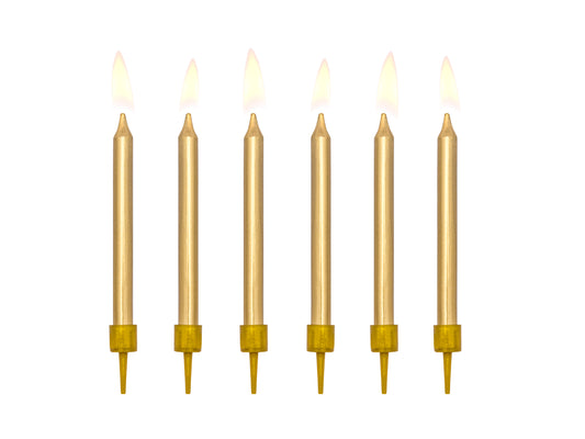 Žvakutės aukso spalvos 6 cm