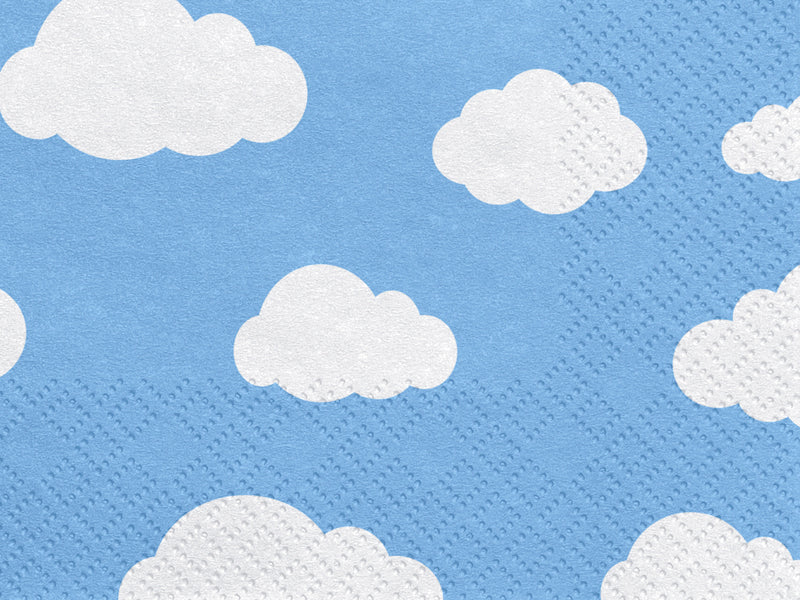Vienkartinės servetėlės su debesėliais