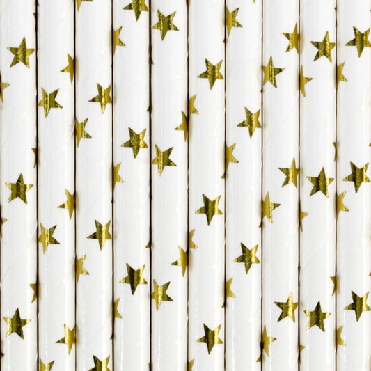 Popieriniai šiaudeliai Gold Stars