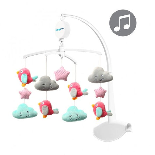 Muzikinė miego karuselė paukščiukai ir debesėliai